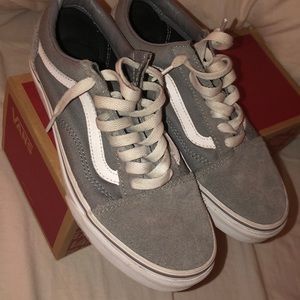 grey and white old skool vans